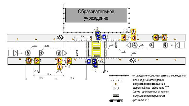 Карта с пешеходными переходами