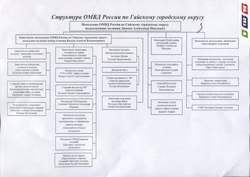 Схема структуры полиции