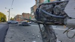 Поваленную опору в момент ДТП гайчане разглядывают уже два дня