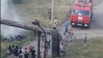 По ул.Орской, 115а загорелась куча сушняка