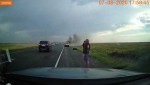 На оренбургской трассе воспламенился автомобиль