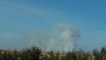 За 21 километр виден столб дыма горящих степей возле Старохалилово