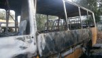 Сгорел автобус, частично повреждены рядом стоящие транспортные средства